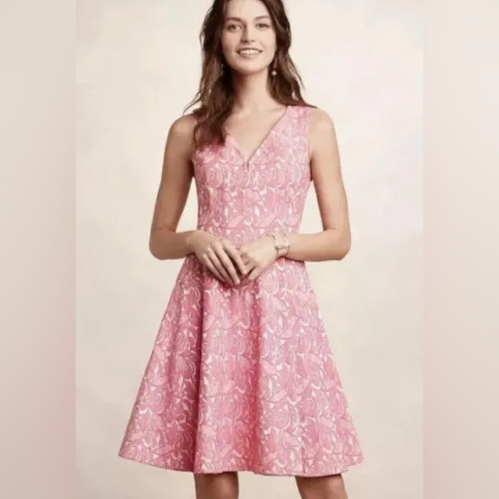 Anthropologie pink floral dress